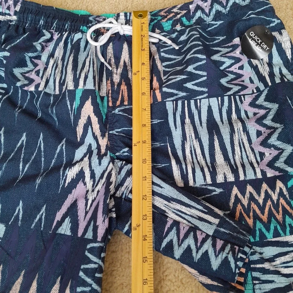 No Boundaries Men's XL Swim Trunks Above Knee Blue Board Shorts 40-42 Adjustable